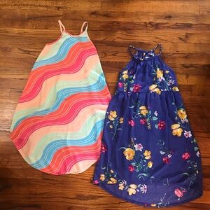 Girls Spaghetti Strap Maxi Sundress Dresses
Flower Floral Swirling Stripe Colors